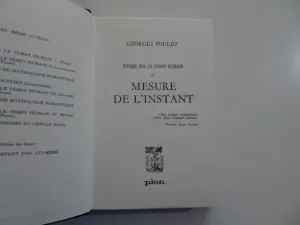 ÉTUDES SUR LE TEMPS HUMAIN. 4, MESURE DE L'INSTANT
