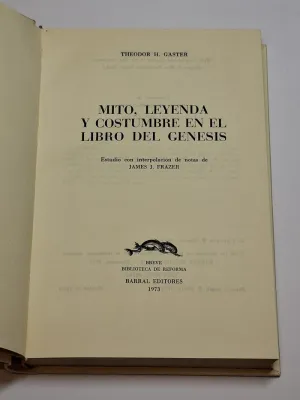 MITO, LEYENDA Y COSTUMBRE EN EL LIBRO DEL GÉNESIS