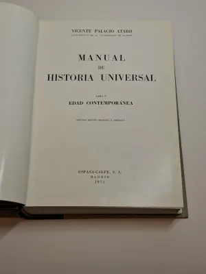 MANUAL DE HISTORIA UNIVERSAL. TOMO V. EDAD CONTEMPORÁNEA