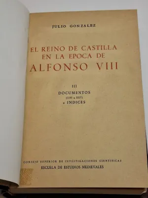 EL REINO DE CASTILLA EN LA ÉPOCA DE ALFONSO VIII. III. DOCUMENTOS (1191 A 1217) E ÍNDICES