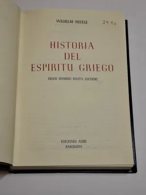 HISTORIA DEL ESPÍRITU GRIEGO